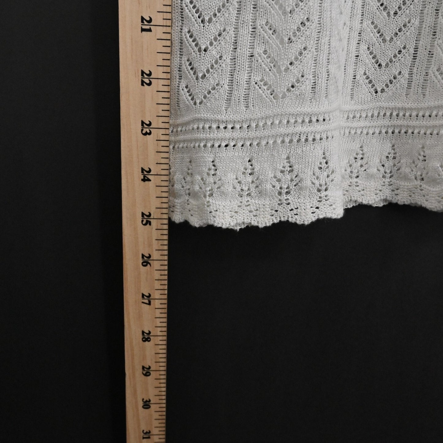 RALPH LAUREN Crochet Top Womens Sz M Black Label White Linen Knit Blouse Capsule