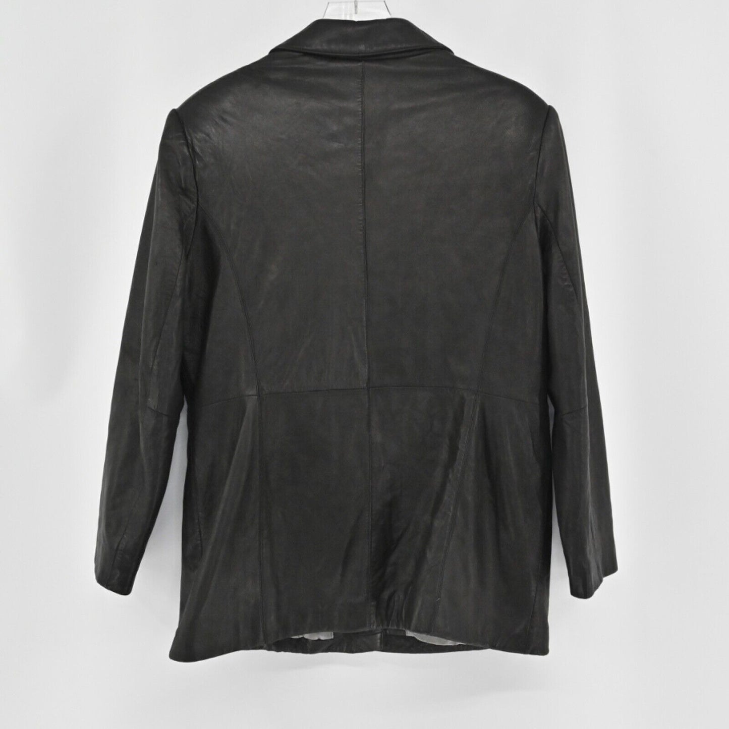 Vtg NICOLE MILLER Leather Jacket Womens Size XL Black Button Front Grunge Y2k