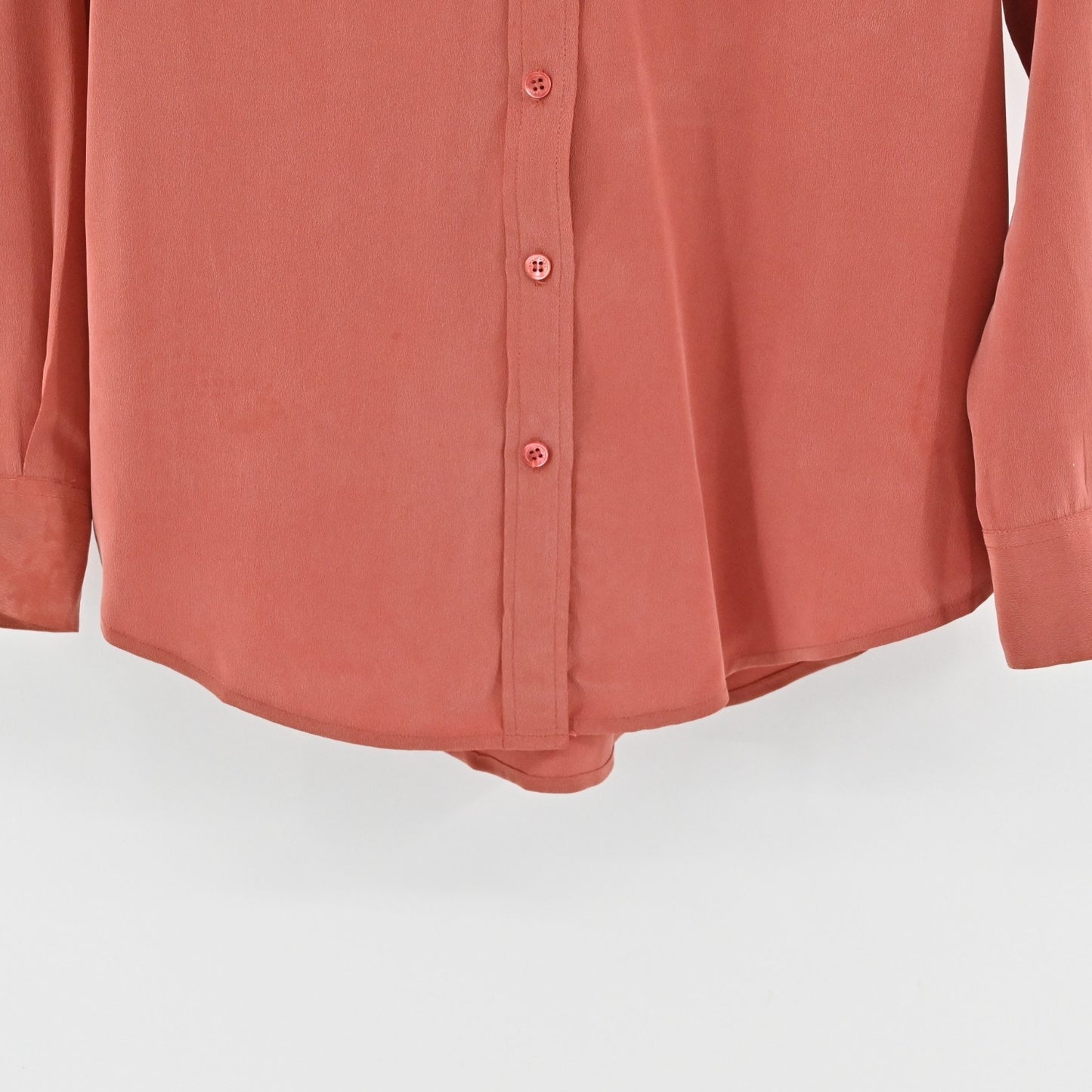 Equipment Womens Signature Silk Collar Shirt Size S Blouse Button Up Baked Clay