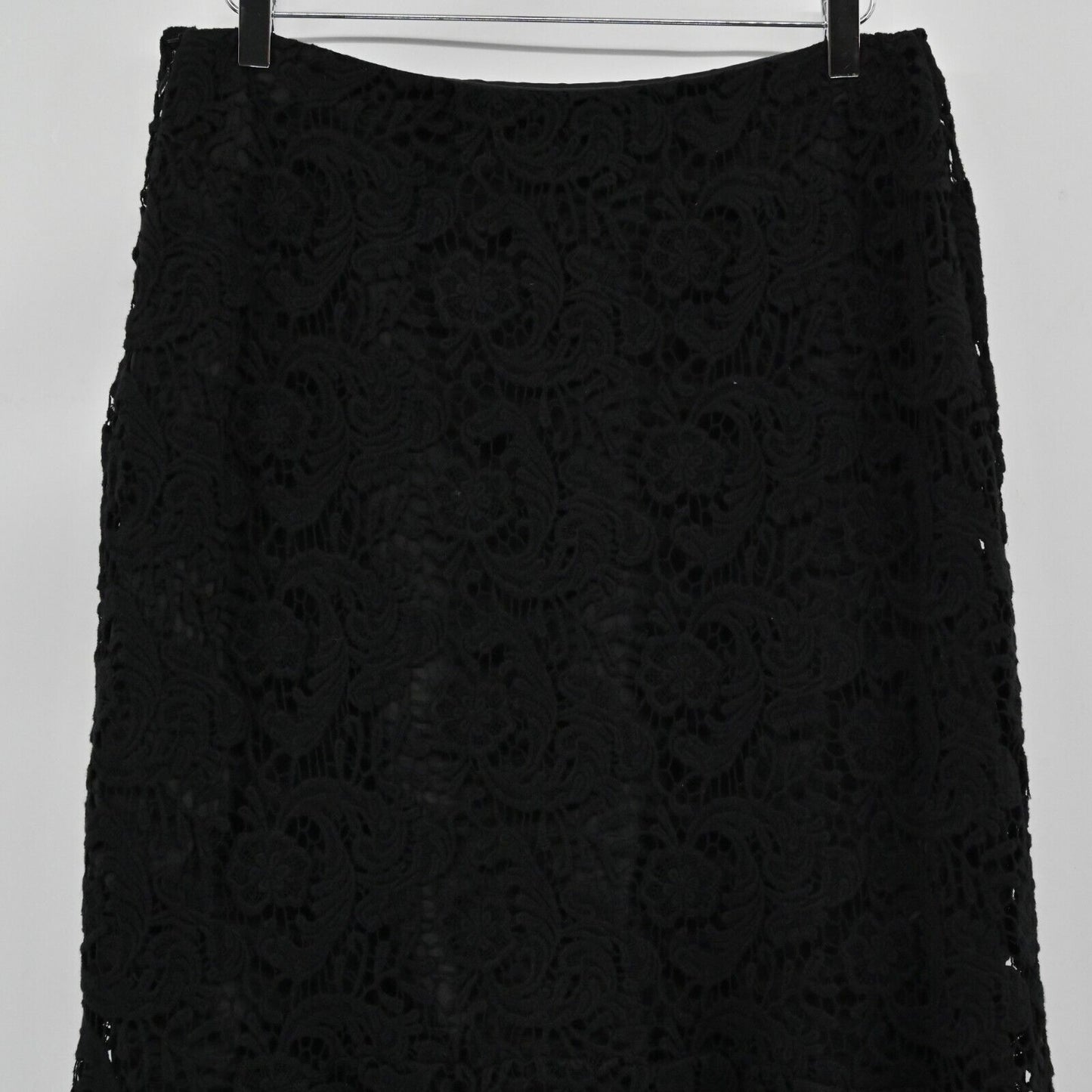 PERUVIAN CONNECTION Skirt Womens Size 8 Black Floral Lace Tulle Knee Length