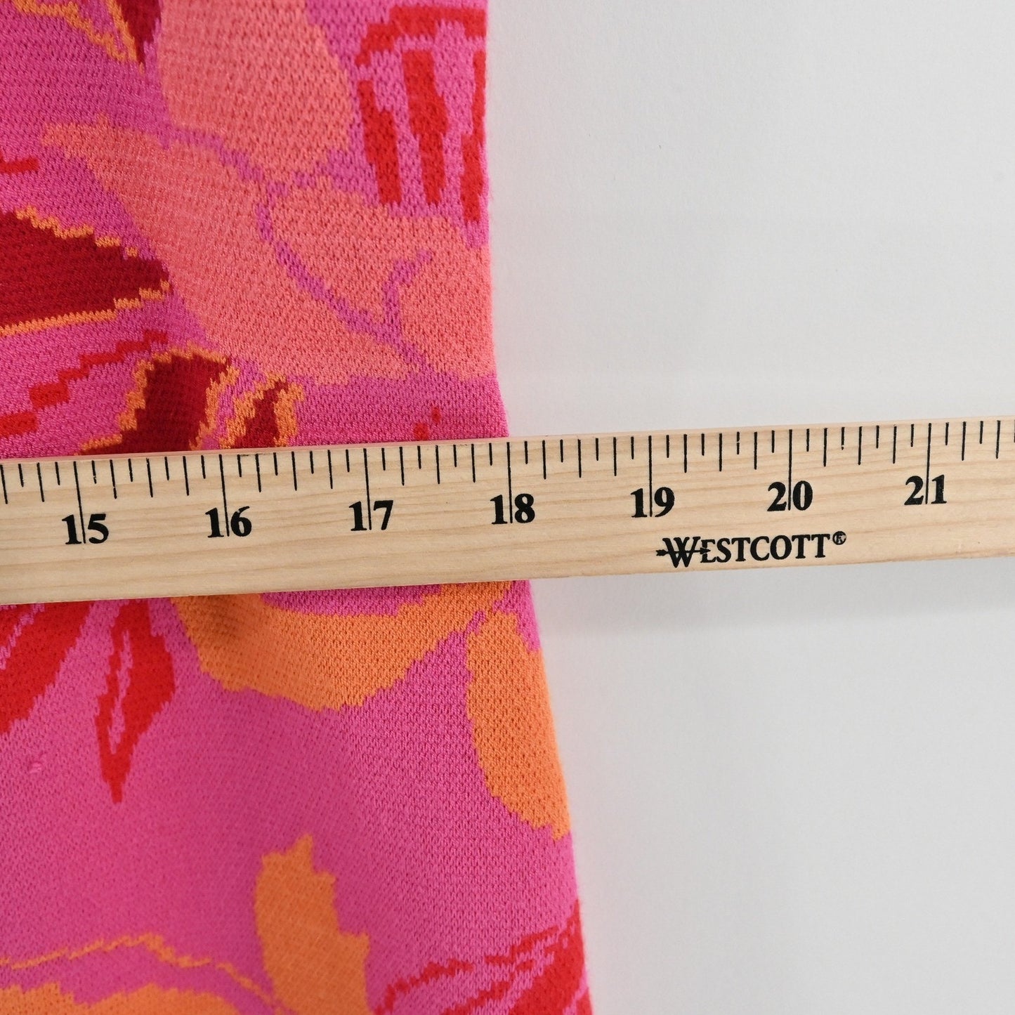 Farm Rio Square Neck Sweater Dress Size XL Sleeveless Midi Pink Tropical Floral