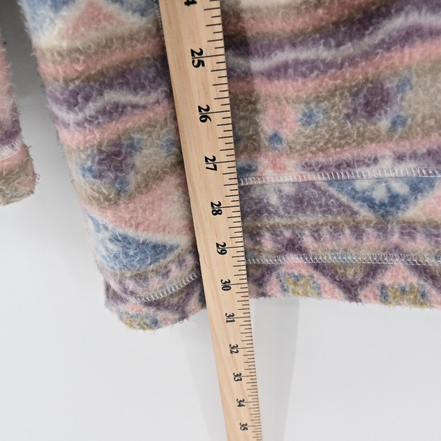 Vtg ALFRED DUNNER Jacket Womens Size L Pink Fair Isle Fleece Button Shacket 90s