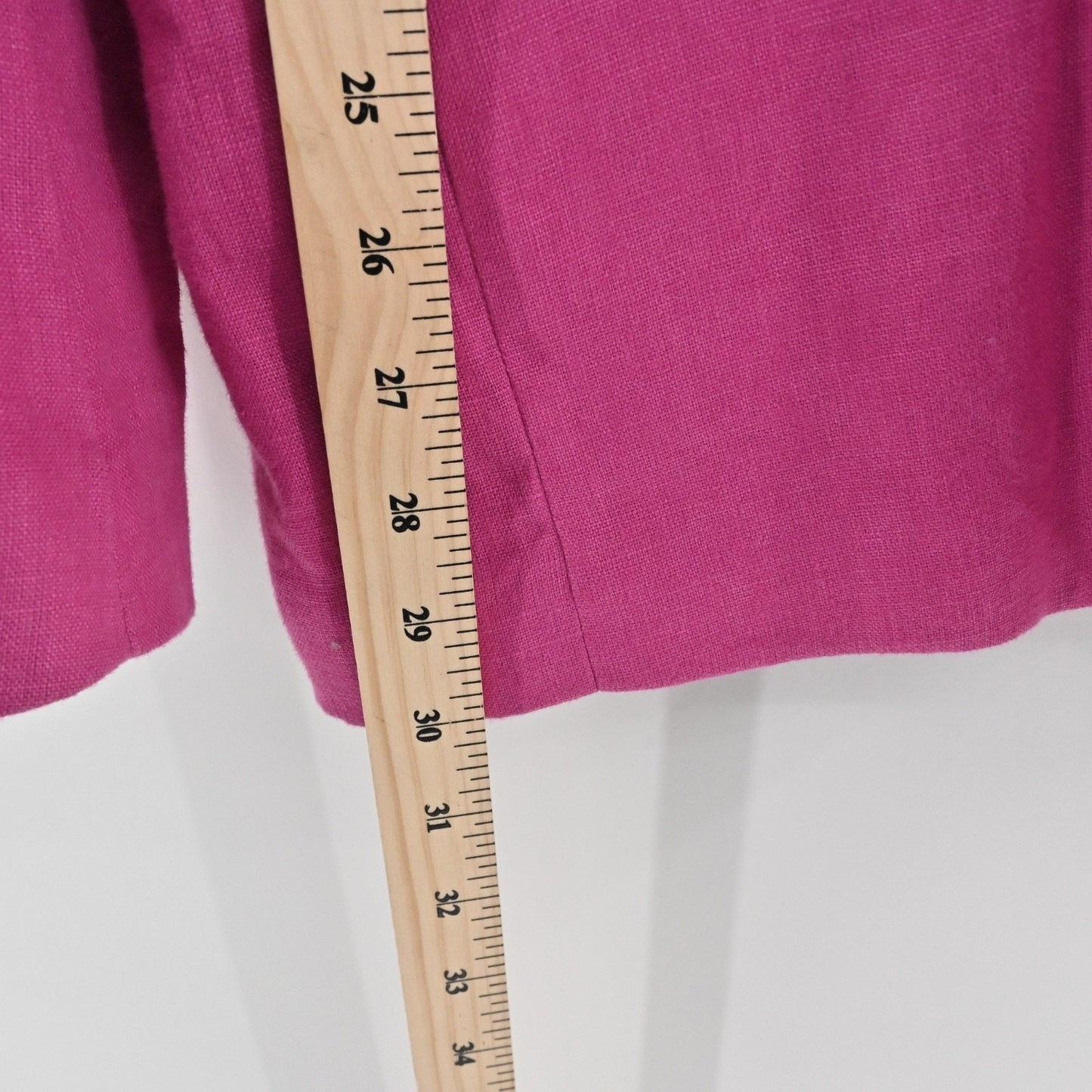 FARM RIO Womens Oversized Linen Blazer Size M Pink Single Breasted Shoulder Pads