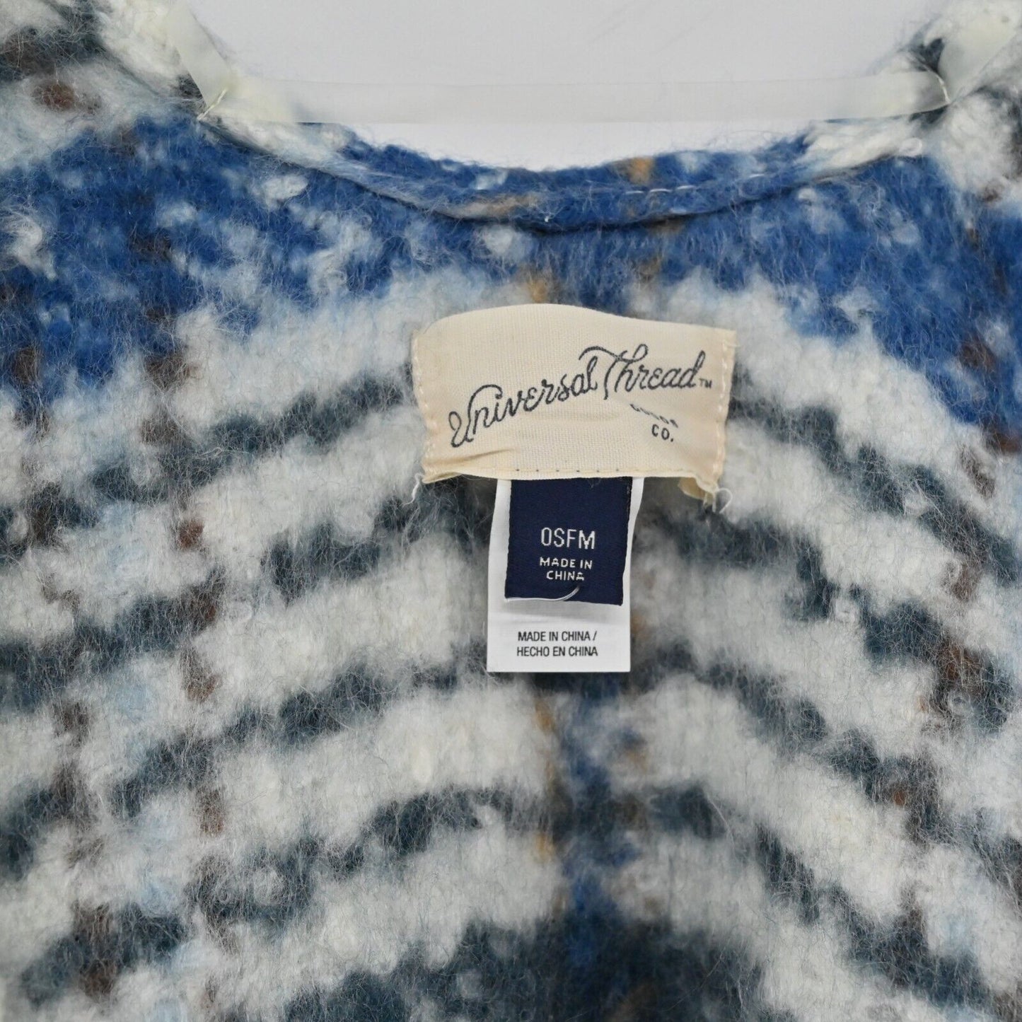 UNIVERSAL THREAD Shawl Sweater Womens Sz OS Soft Knit Plaid Topper Poncho Fringe
