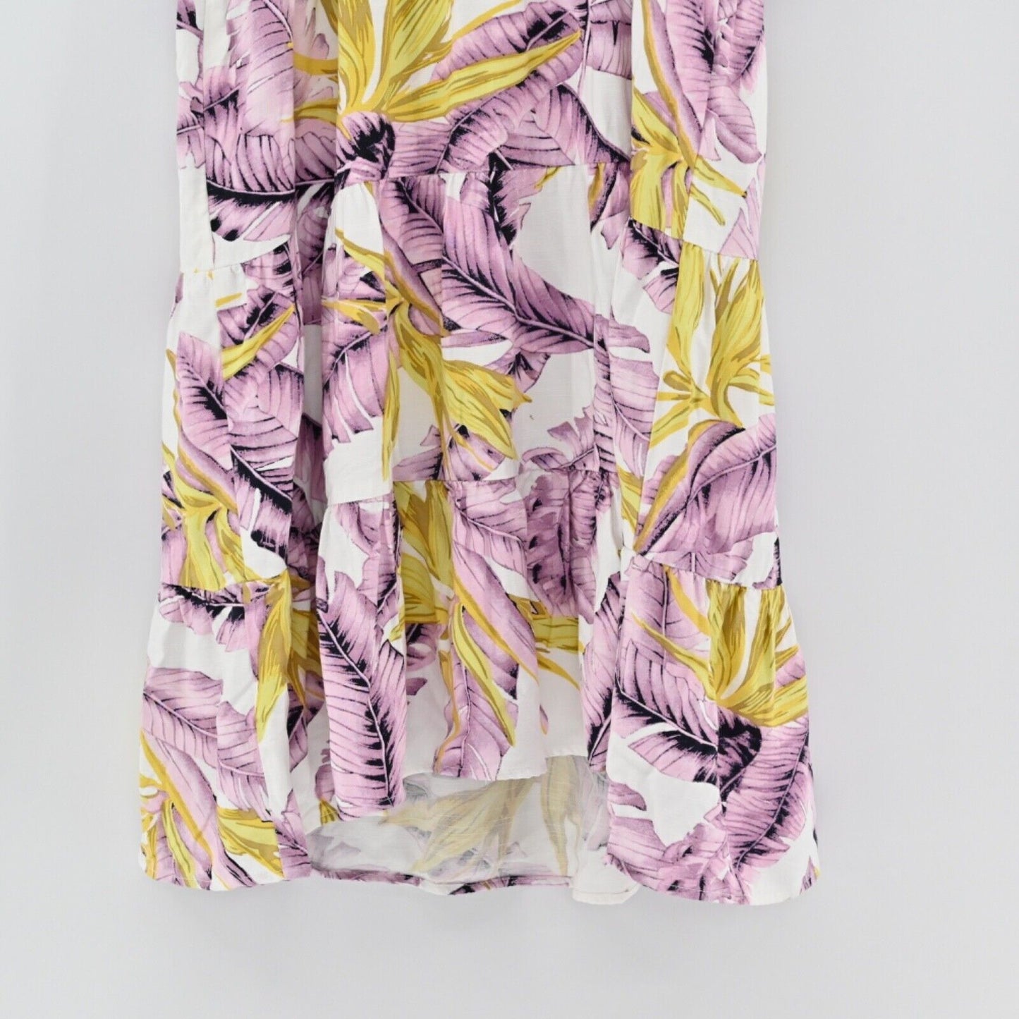 LOFT Dress Womens Size 10 Paradise Tiered Ruffle Mini Tank Square Neck Tropical