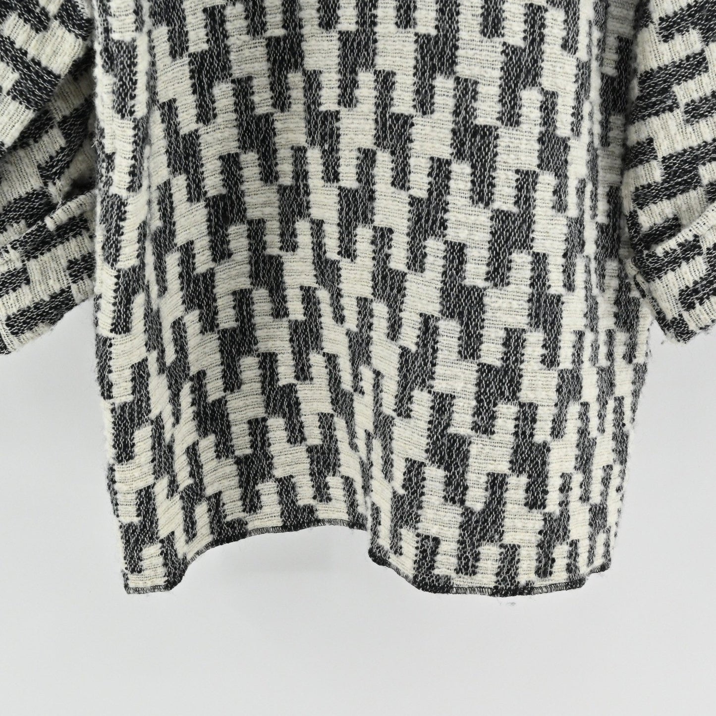 Vtg Tamotsu Womens Wool Oversized Cardigan One Size Geometric Pattern Pockets