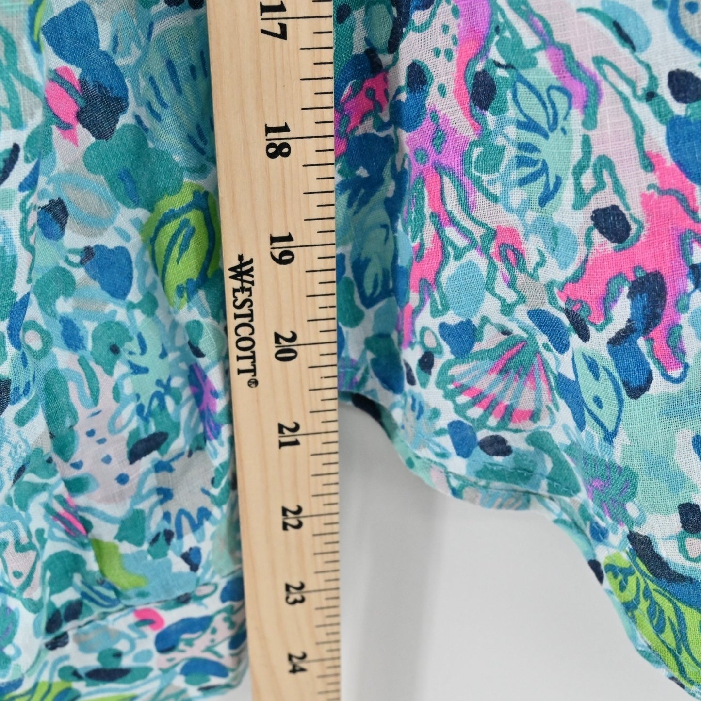 Lilly Pulitzer Sea View Linen Button Down Top Size XS Multi Dive Bar Button Blue