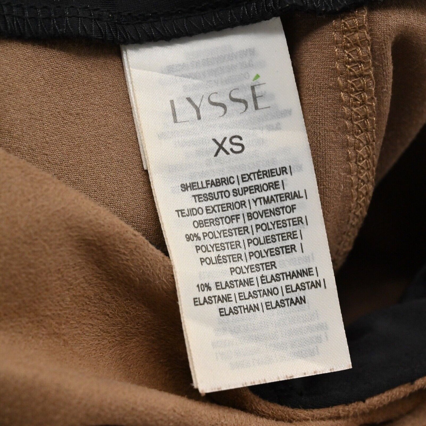 LYSSE Pants Womens Size XS Brown Faux Suede Mid Rise Equestrian Pull On Skinny