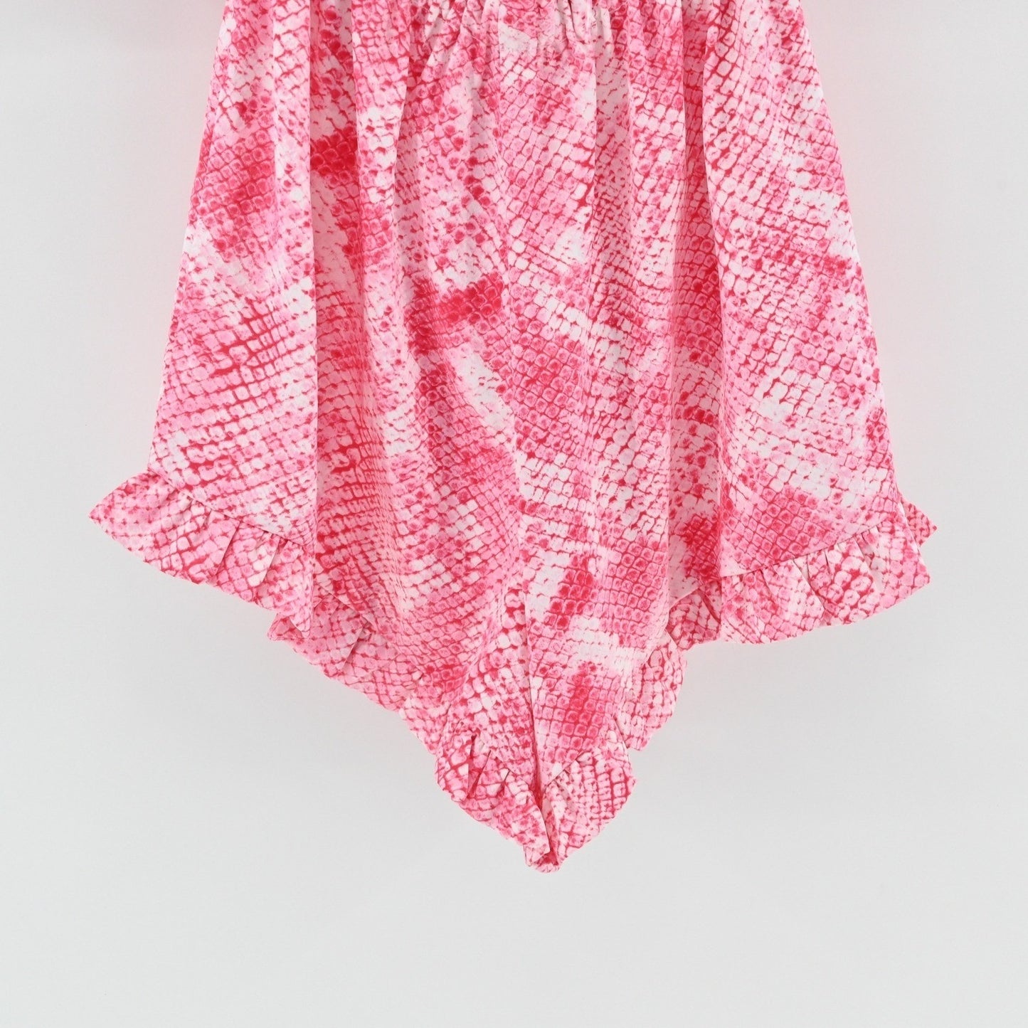 Beach Bunny Tanner Romper Sz XS Pink Snakeskin Off The Shoulder Boho Resort Wear