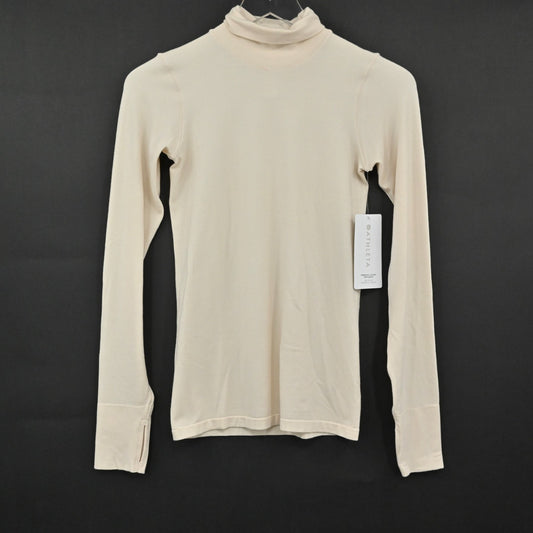 Athleta Foresthill Ascent Turtleneck Top Womens XS Cream Warm Long Sleeve Ski