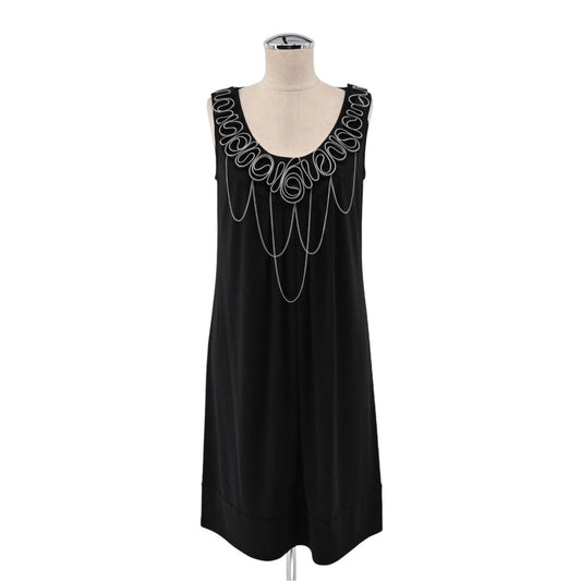 RM RICHARS Dress Size 8 Sleeveless Black Silver Chain Detail Scoop Neck Cocktail