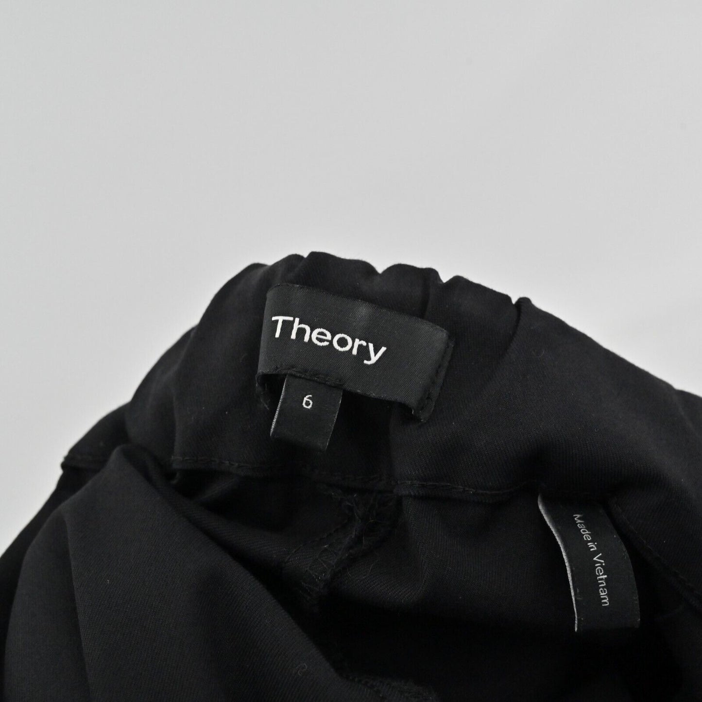THEORY Pants Womens Size 6 Alettah Dawson Stretch Ankle Pull On Black High Rise
