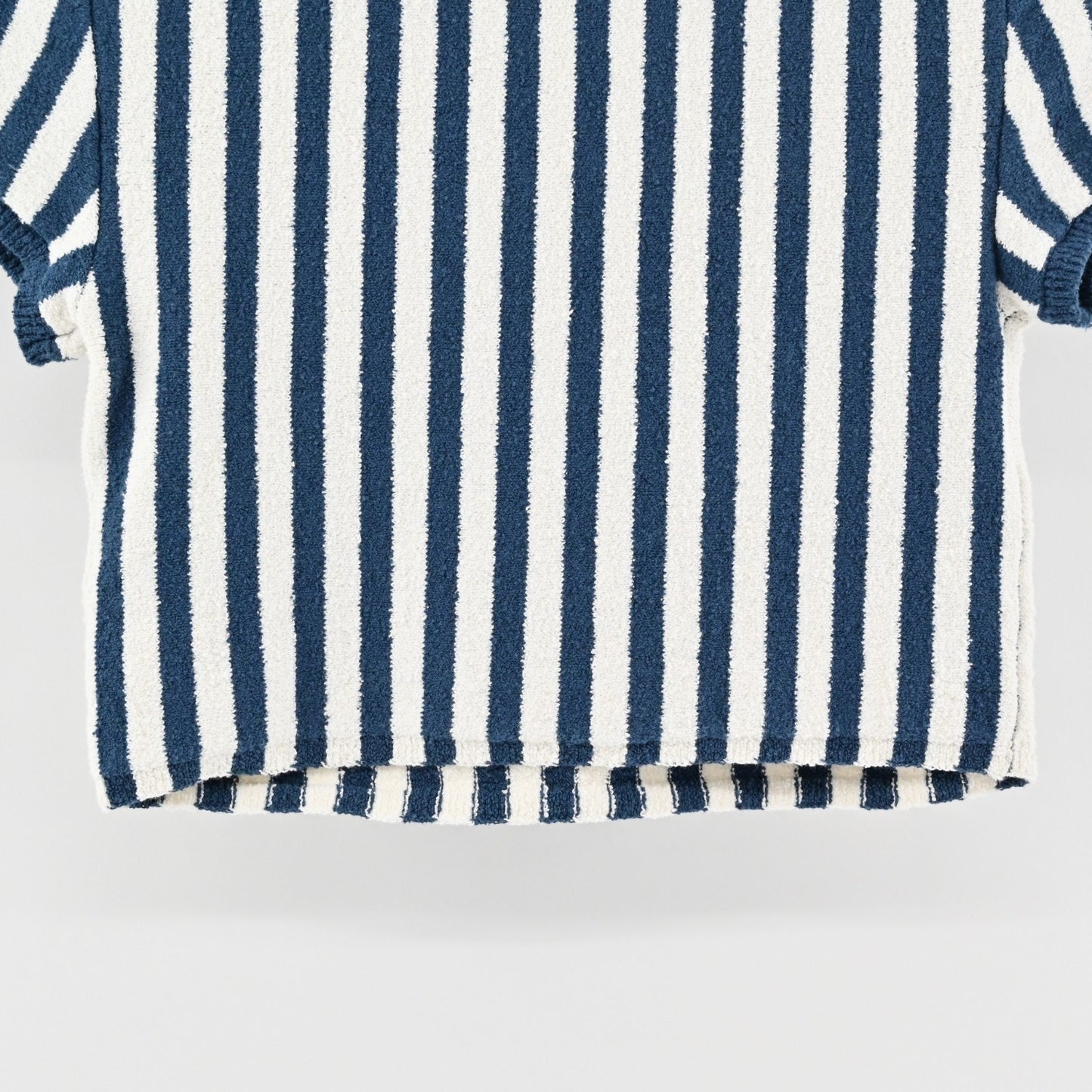 Free People Womens Roberta Striped Top Size S Blue Ivory Terrycloth FP Beach NEW