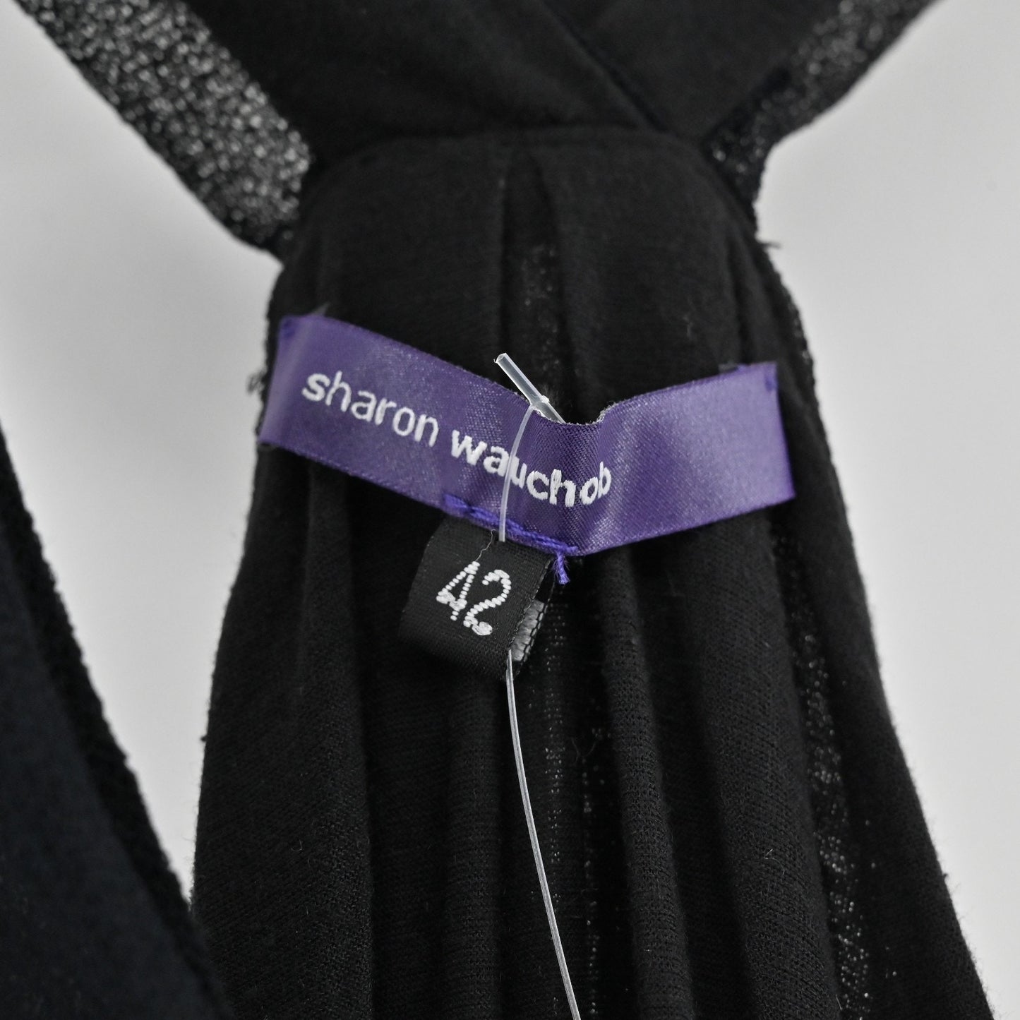 Sharon Wauchob Silk Midi Dress Size 42 Whimsigoth Asymmetrical Black Sleeveless