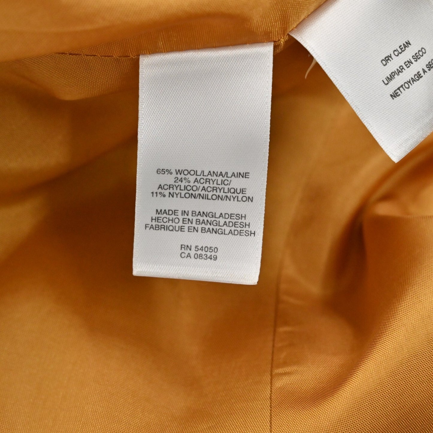 JONES NY Womens Tweed Wool Jacket Size 4 Petite Gold Yellow Belted Button Retro