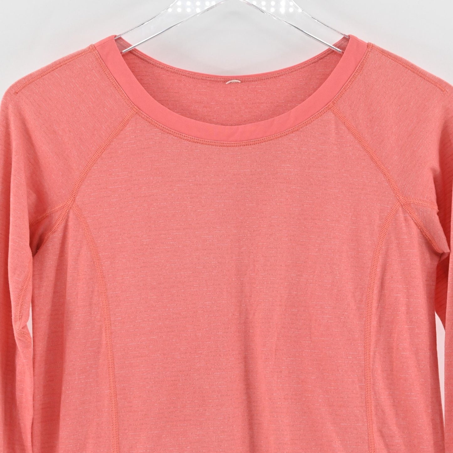 LULULEMON Top Womens Size L Turn It Up Coral Logo Athletic Activewear Running