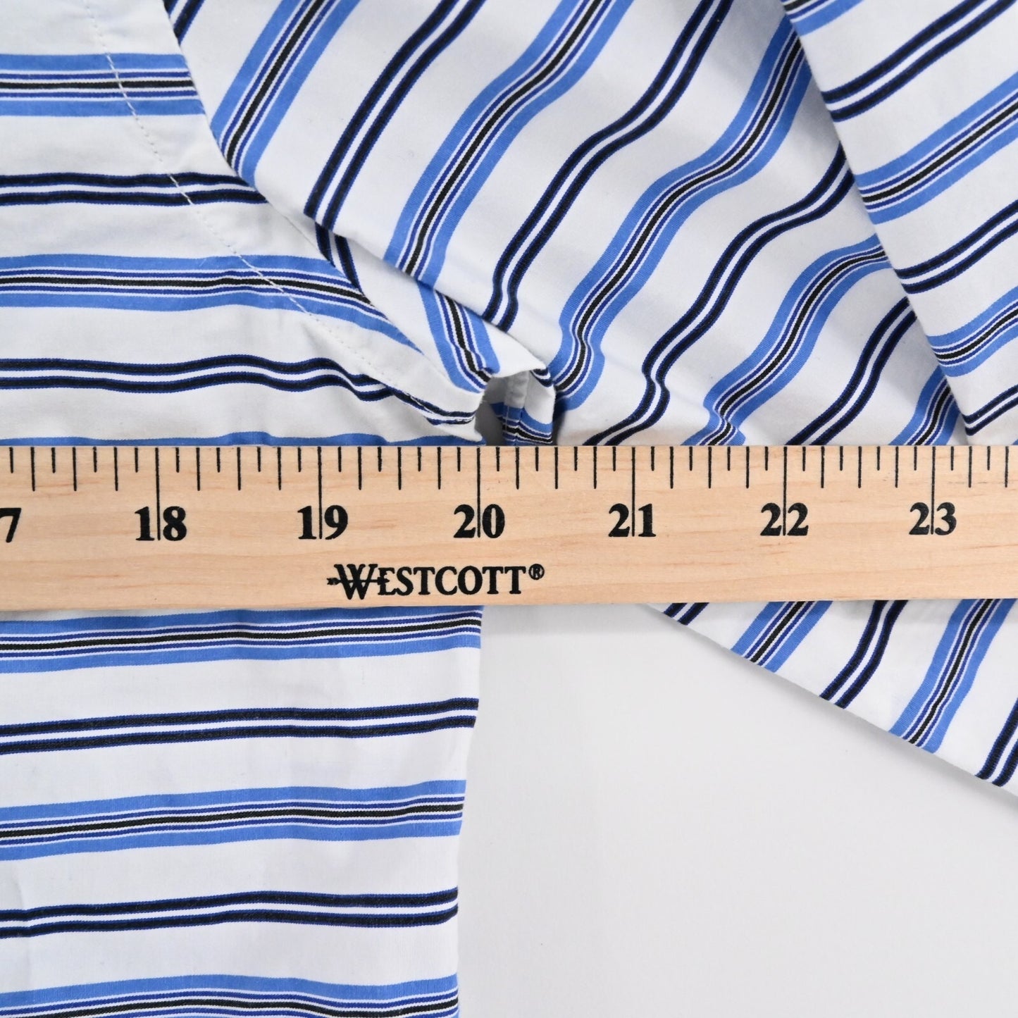 RALPH LAUREN Top Womens Size 10 Purple Label Blue Stripe Button Front Collection
