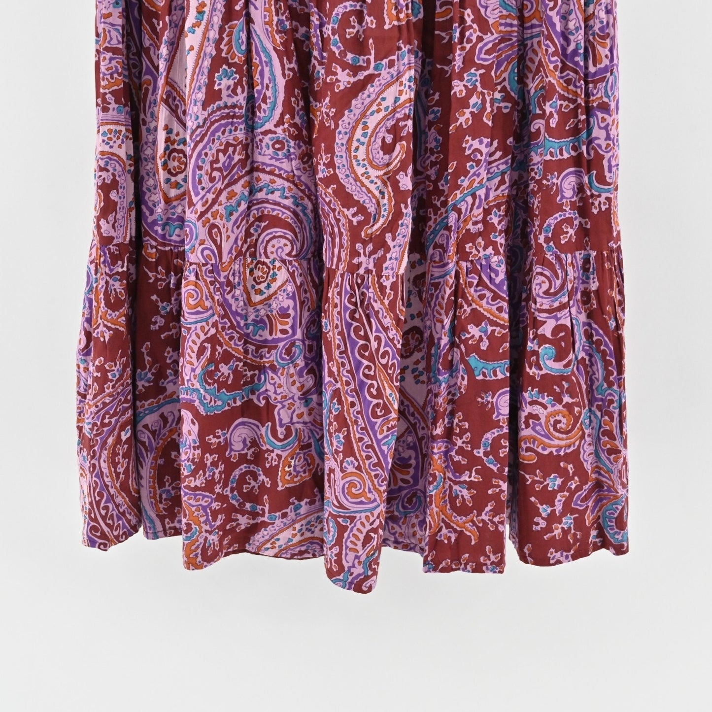 Exclusively for Signals Skirt Size M Tiered Maxi Cotton Multicolor Paisley Boho