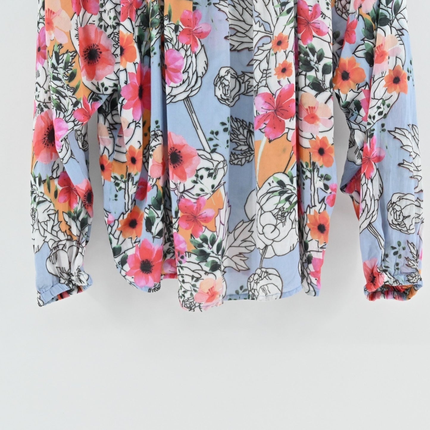 Tolani Collection Womens Floral Top Size S Balloon Sleeve Peasant Blouse India