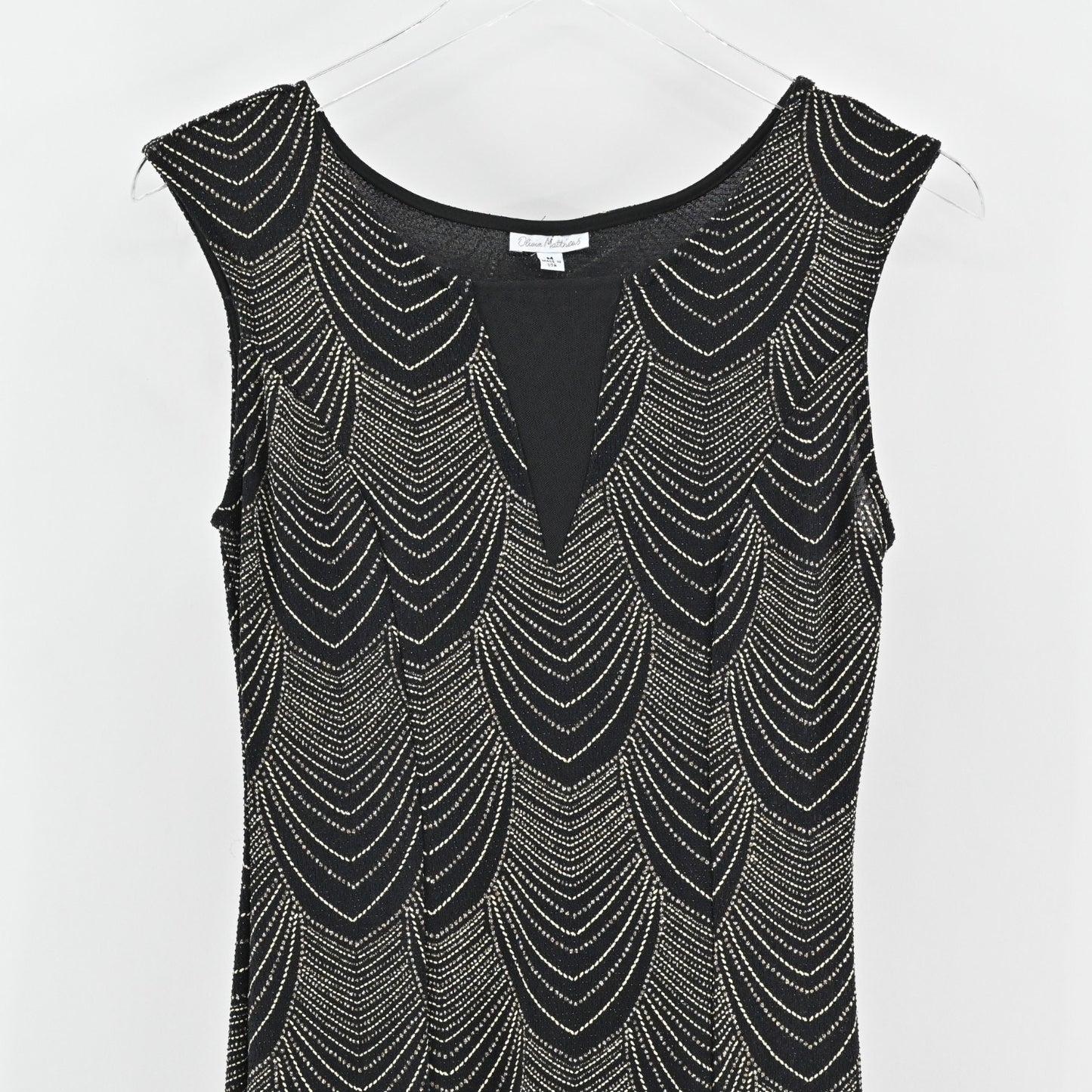 Vtg Y2k Whimsigoth Dress Size M Black Gown Sleeveless Gold Metallic Fairygoth