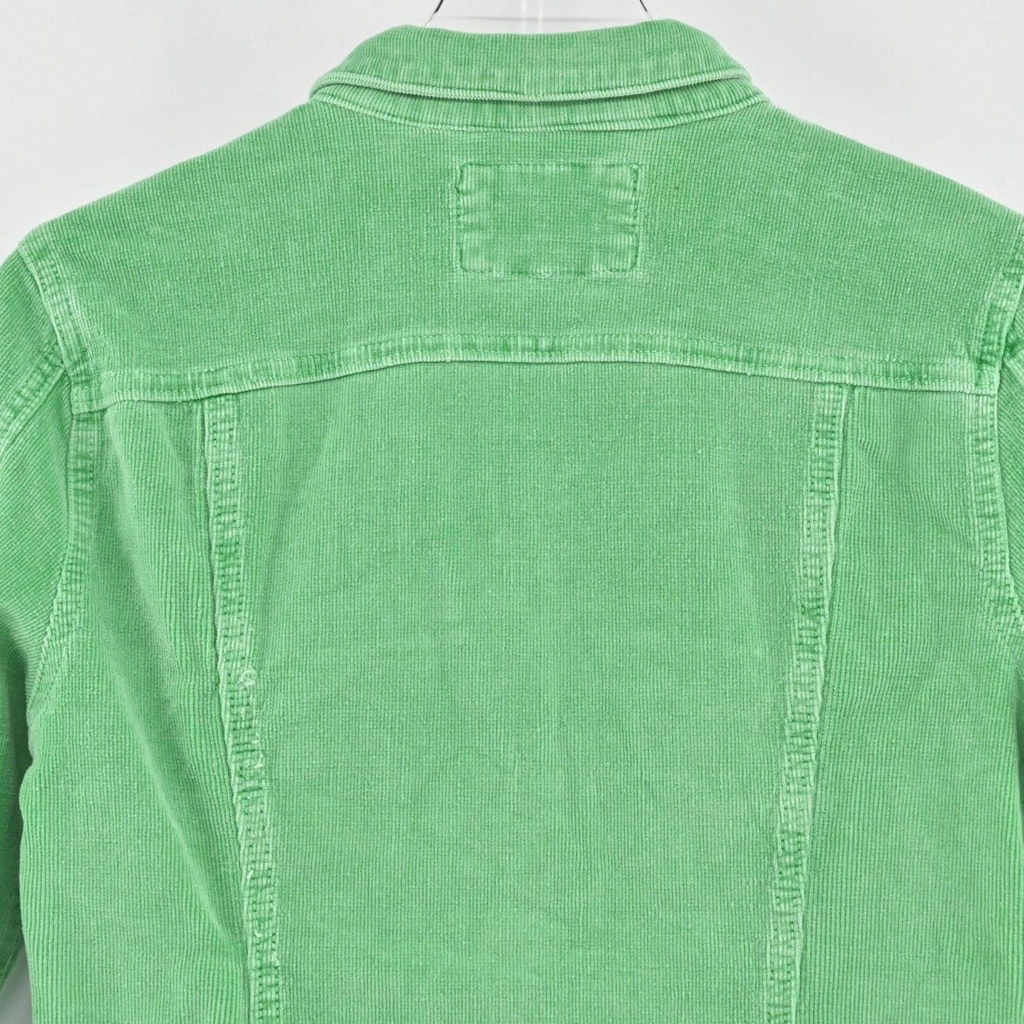 Vtg HUDSON Womens Trucker Jacket Size S Green Corduroy Distressed Made in USA