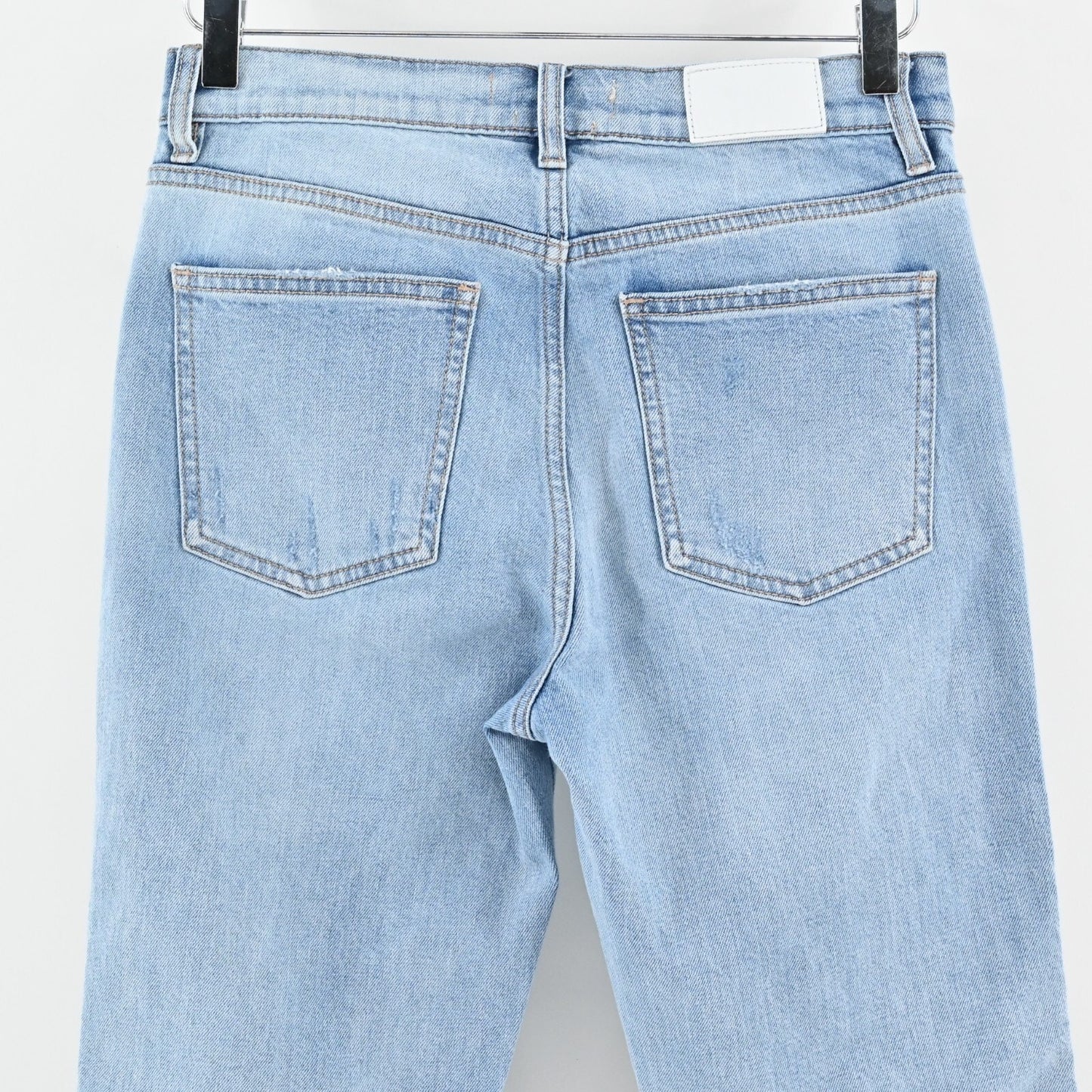 PISTOLA Womens Charlie Side Zip Jeans Size 27 Distressed High Rise Blue Denim