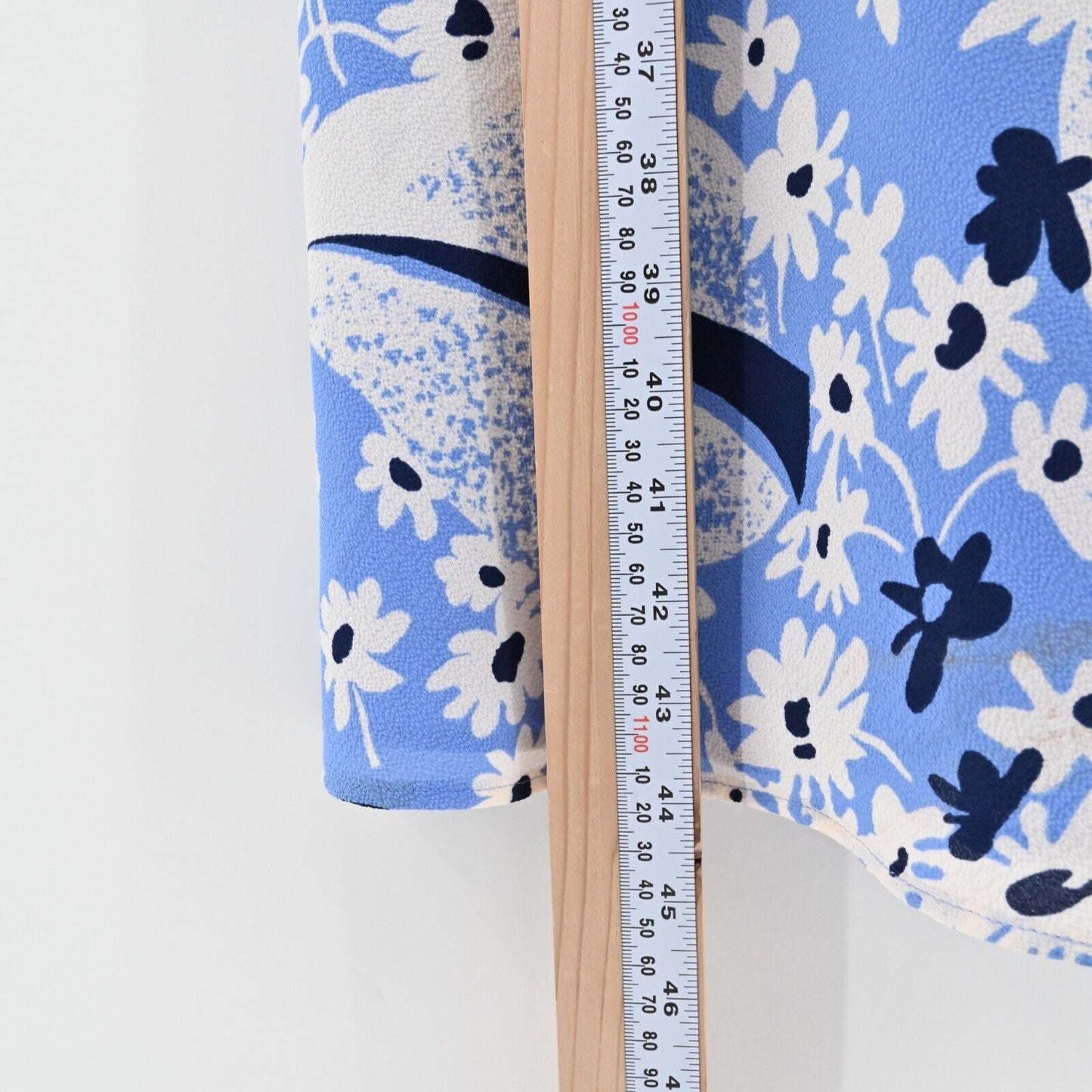 RALPH LAUREN Dress Size 8 Blue Floral Crepe Sleeveless Daisy Belted Summer LRL