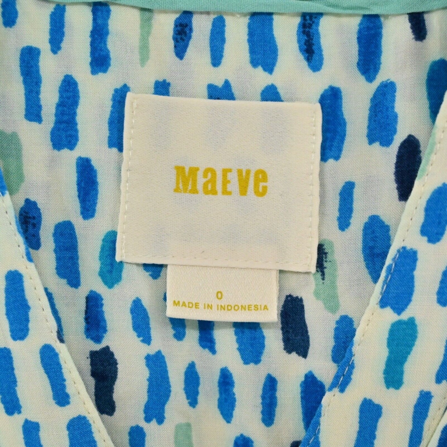 ANTHROPOLOGIE Top Womens Sz 0 MAEVE Blue Dot Button Front Pocket Sunseeker Tank