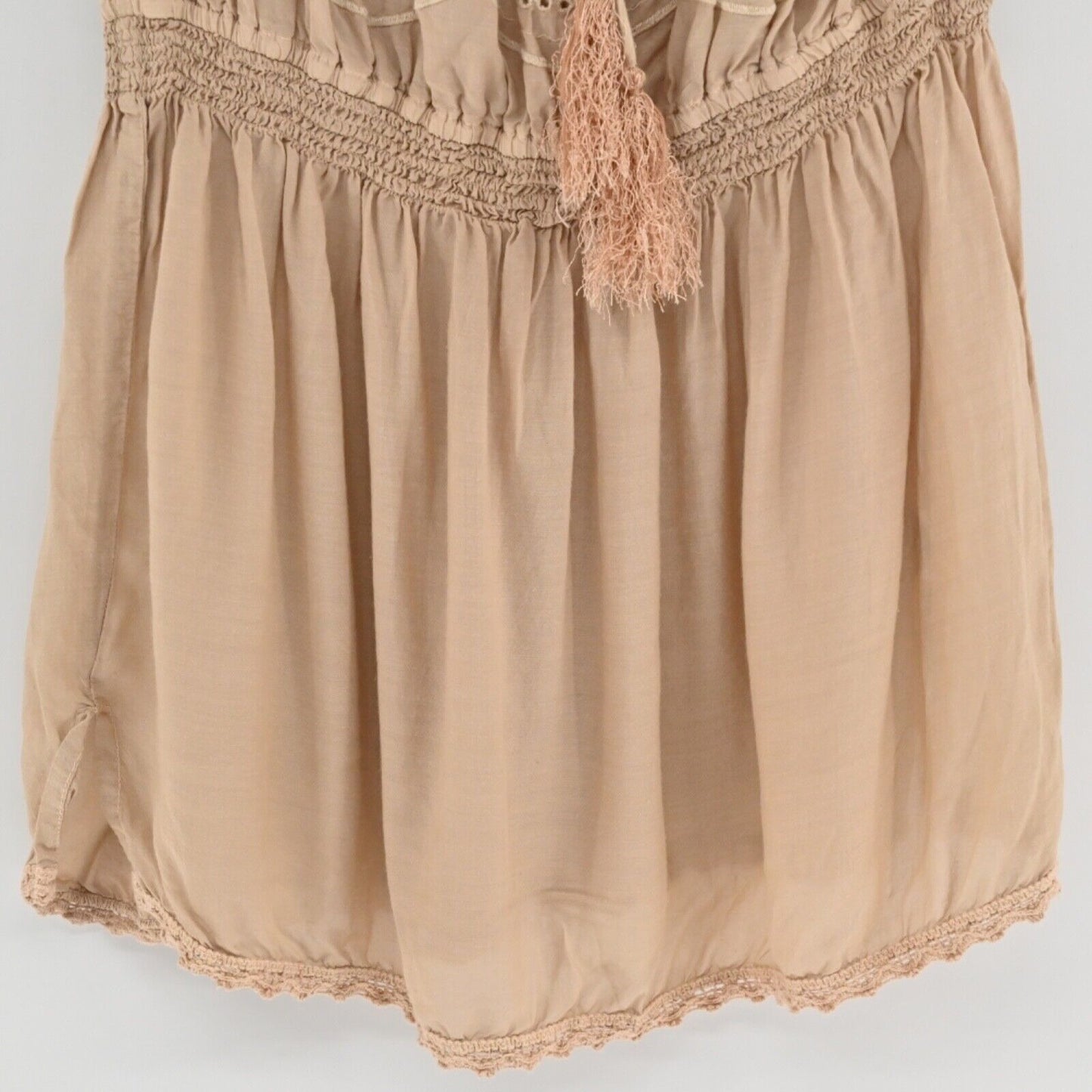 MELISSA ODABASH Dress Womens Size S Fruley Strapless Mini Tan Embroidered Boho