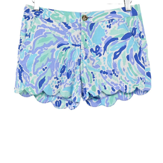 LILLY PULITZER Shorts Womens Size 0 Buttercup Scalloped 5" Lilac Nice Ink Print
