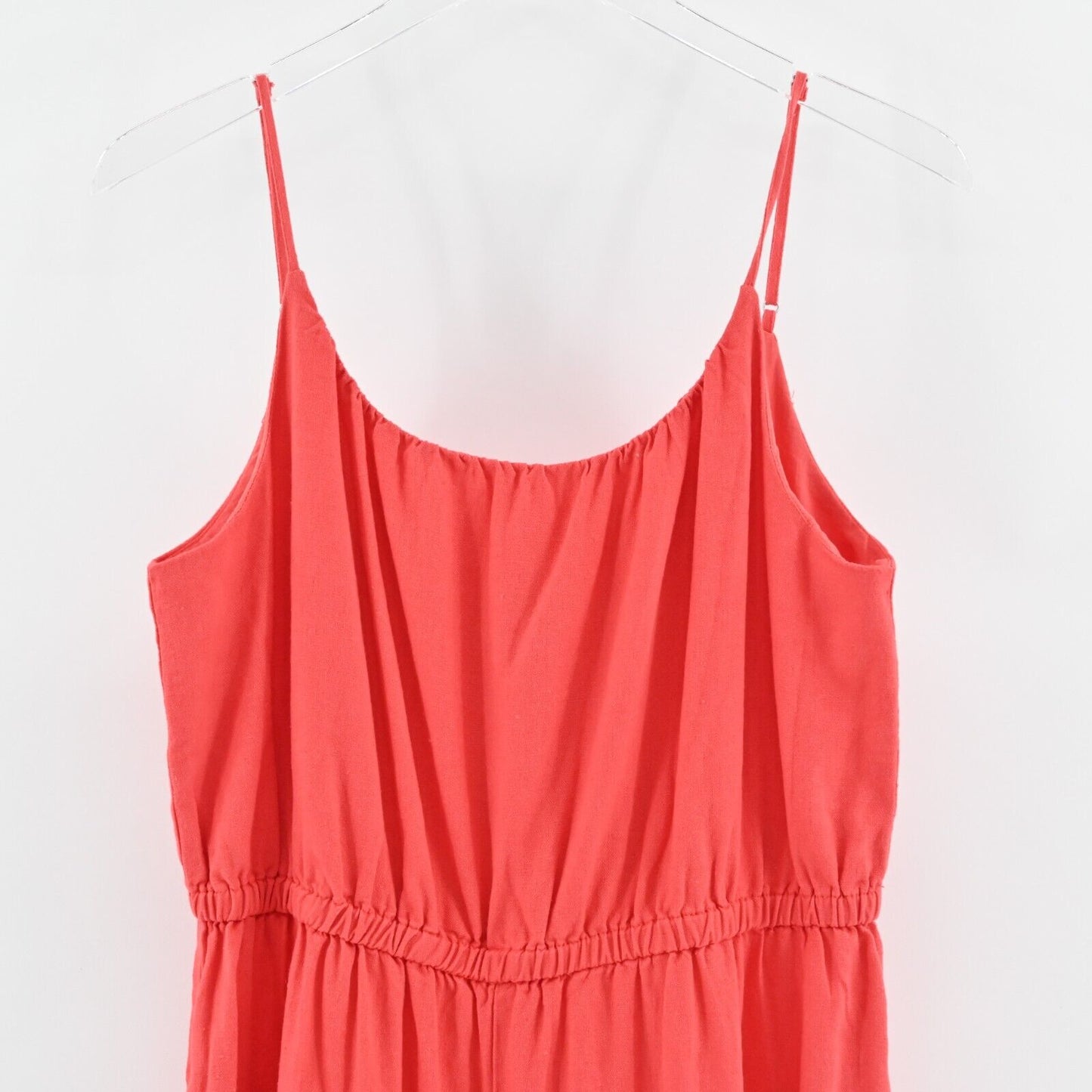 HAUTE HIPPIE Jumpsuit Size L Coral Linen Wide Leg Sleeveless Boho Festival Retro