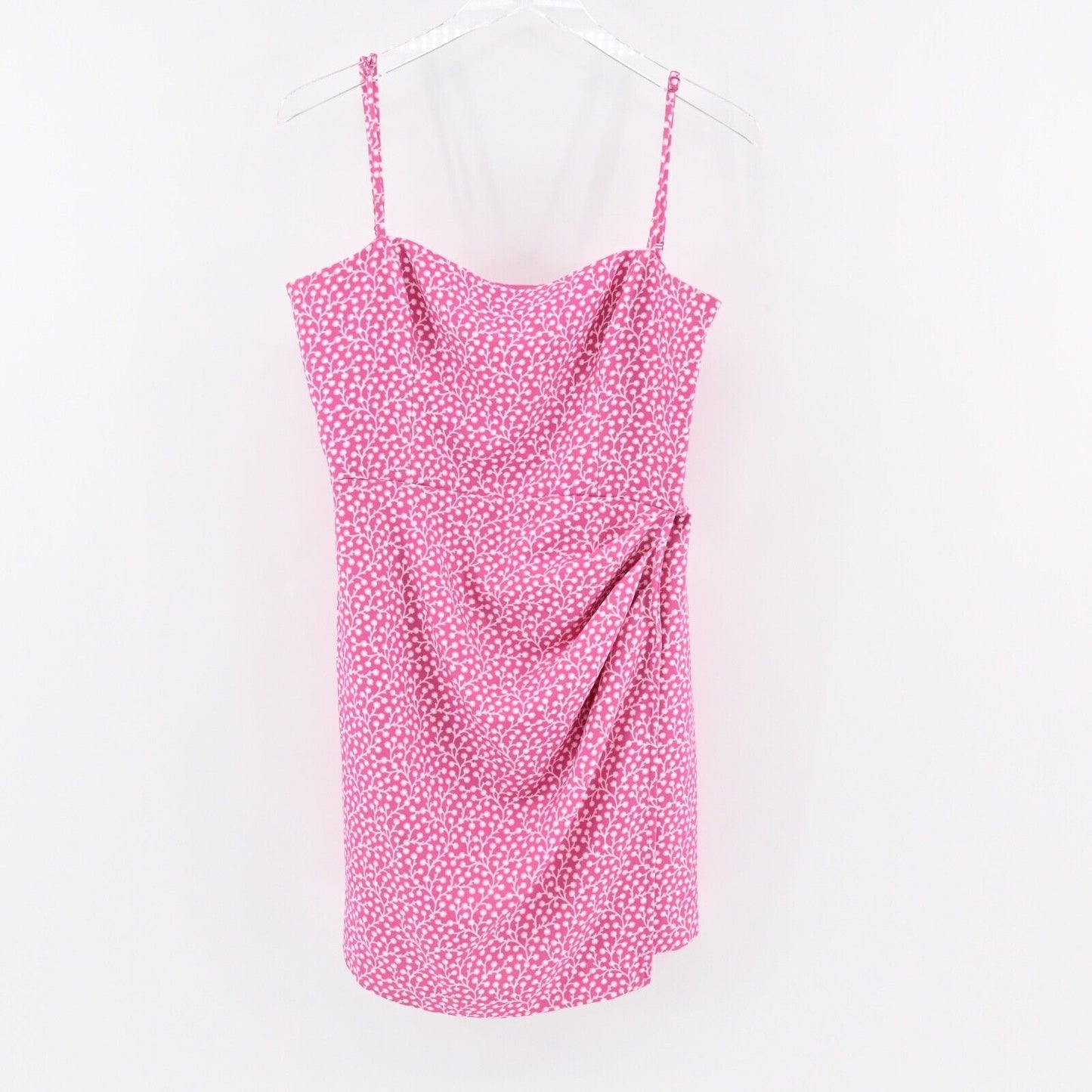 FRENCH CONNECTION Dress Size 10 Pink Floral Square Neck Elao Whisper A Line Mini