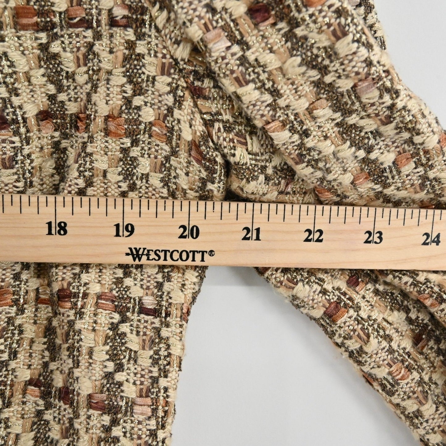 Vtg DANA BUCHMAN Womens Tweed Blazer Size 6 Brown Preppy Plaid Fringe Jacket