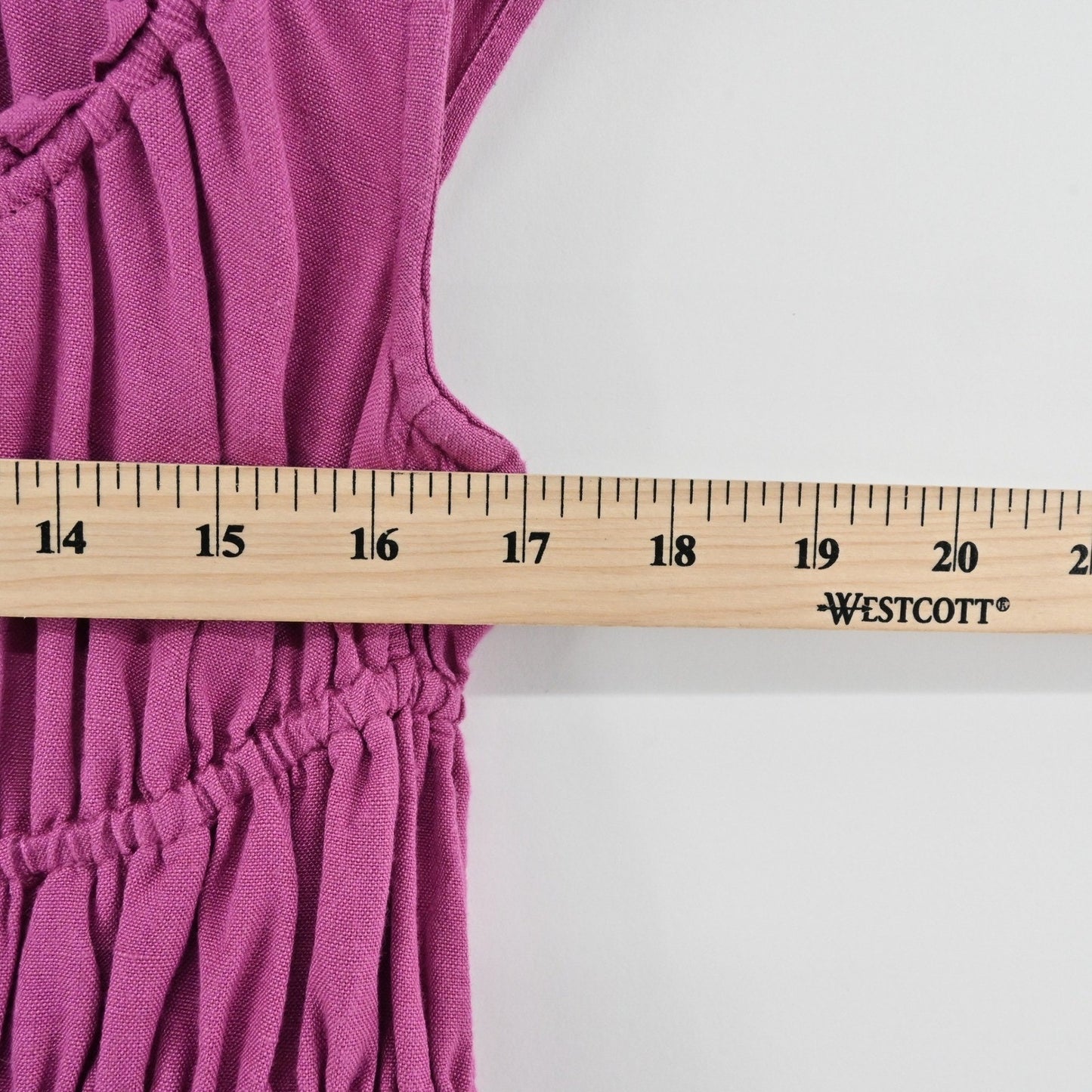 Anthropologie Smocked Waist Mini Dress Dress Size S Linen Tie Back Ruffle Mini