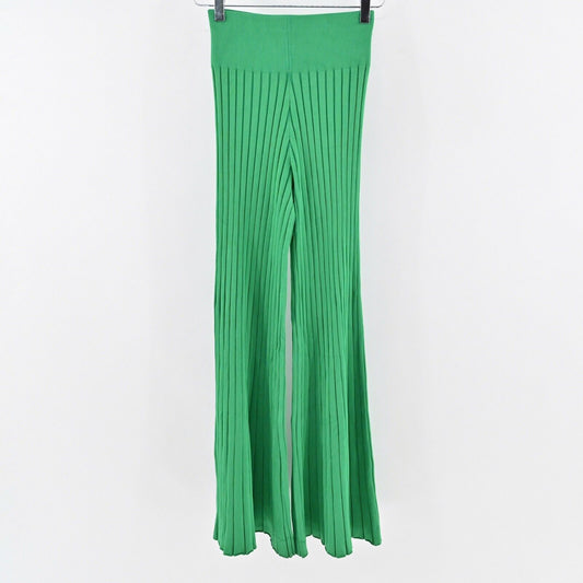 ALC Pants Womens Size XS Kelly Green Astrid Ribbed Flare Bell Bottom High Rise