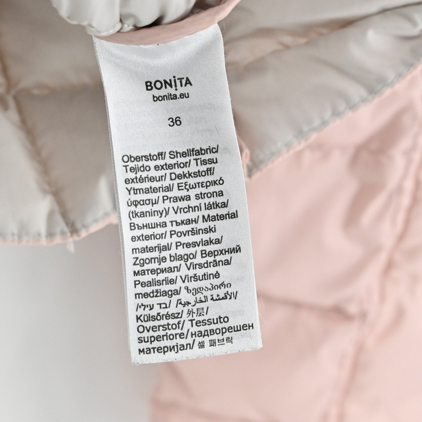 Bonita Womens Quilted Puffer Jacket Size 36 Blush Pink Lightweight