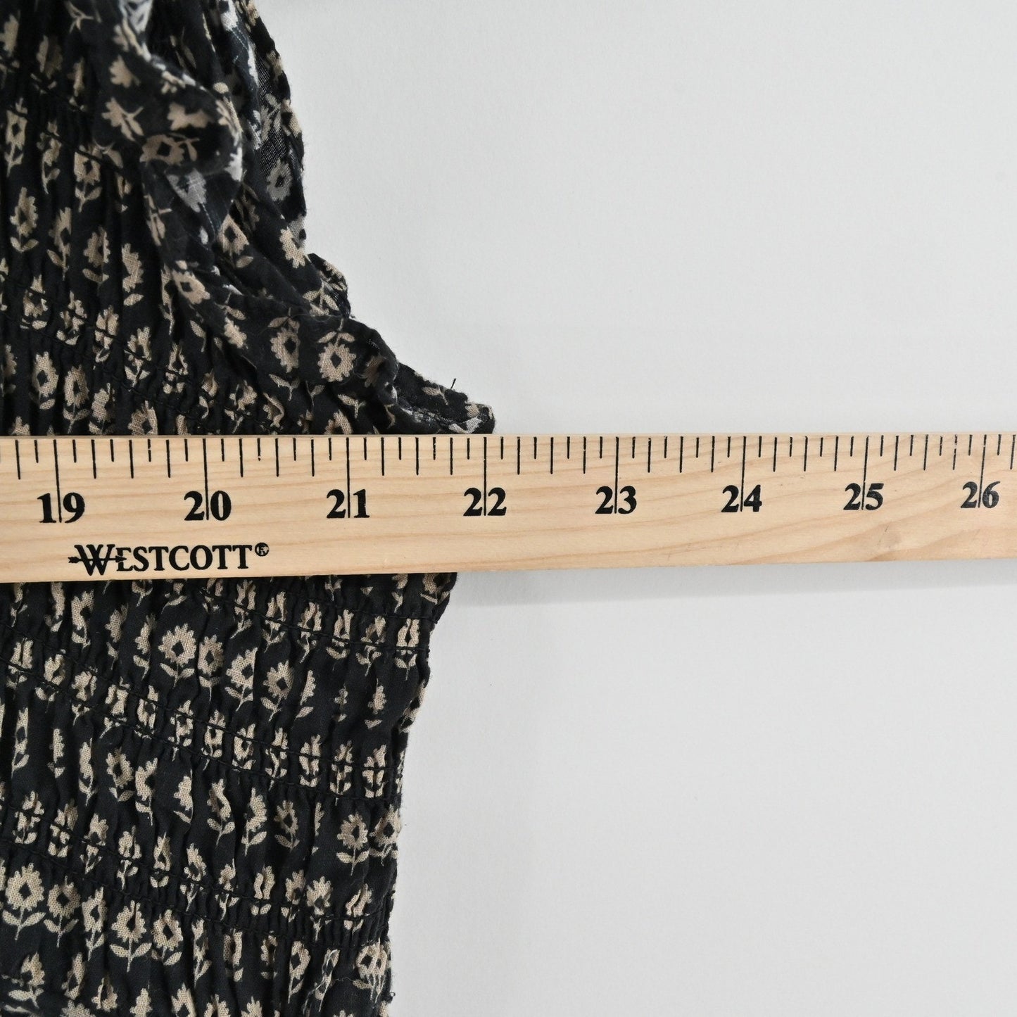 Anthropologie Peregrine Midi Dress Womens Size XL Neutral Motif Smocked Tiered