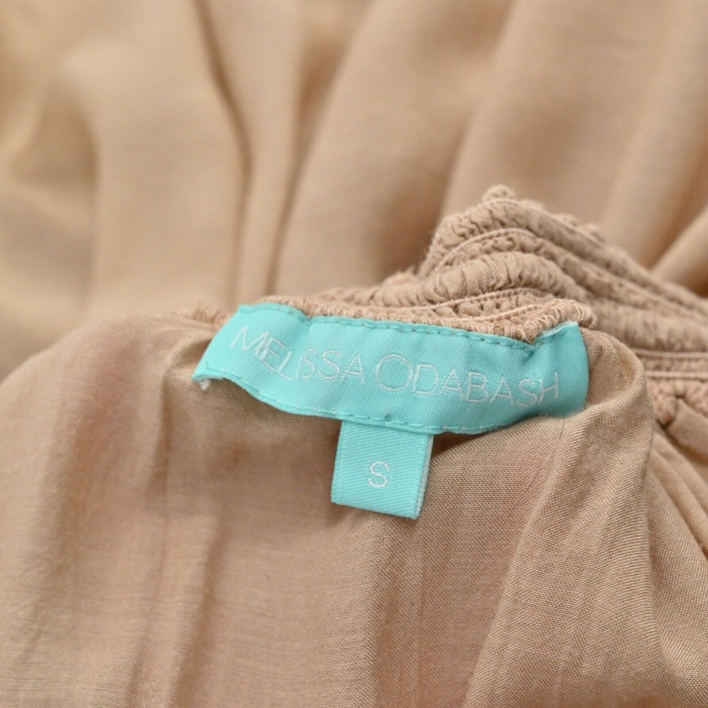 MELISSA ODABASH Dress Womens Size S Fruley Strapless Mini Tan Embroidered Boho