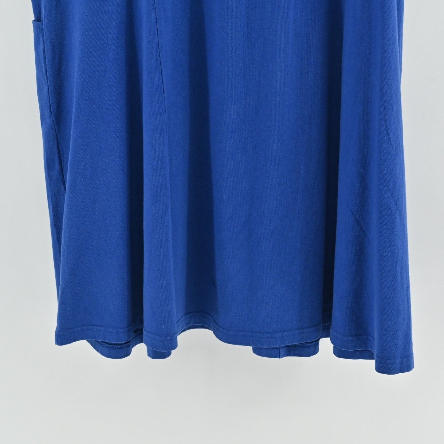 Vtg Bryn Walker Oversized Tunic Dress Size L Blue Cotton Lagenlook Boho Pockets