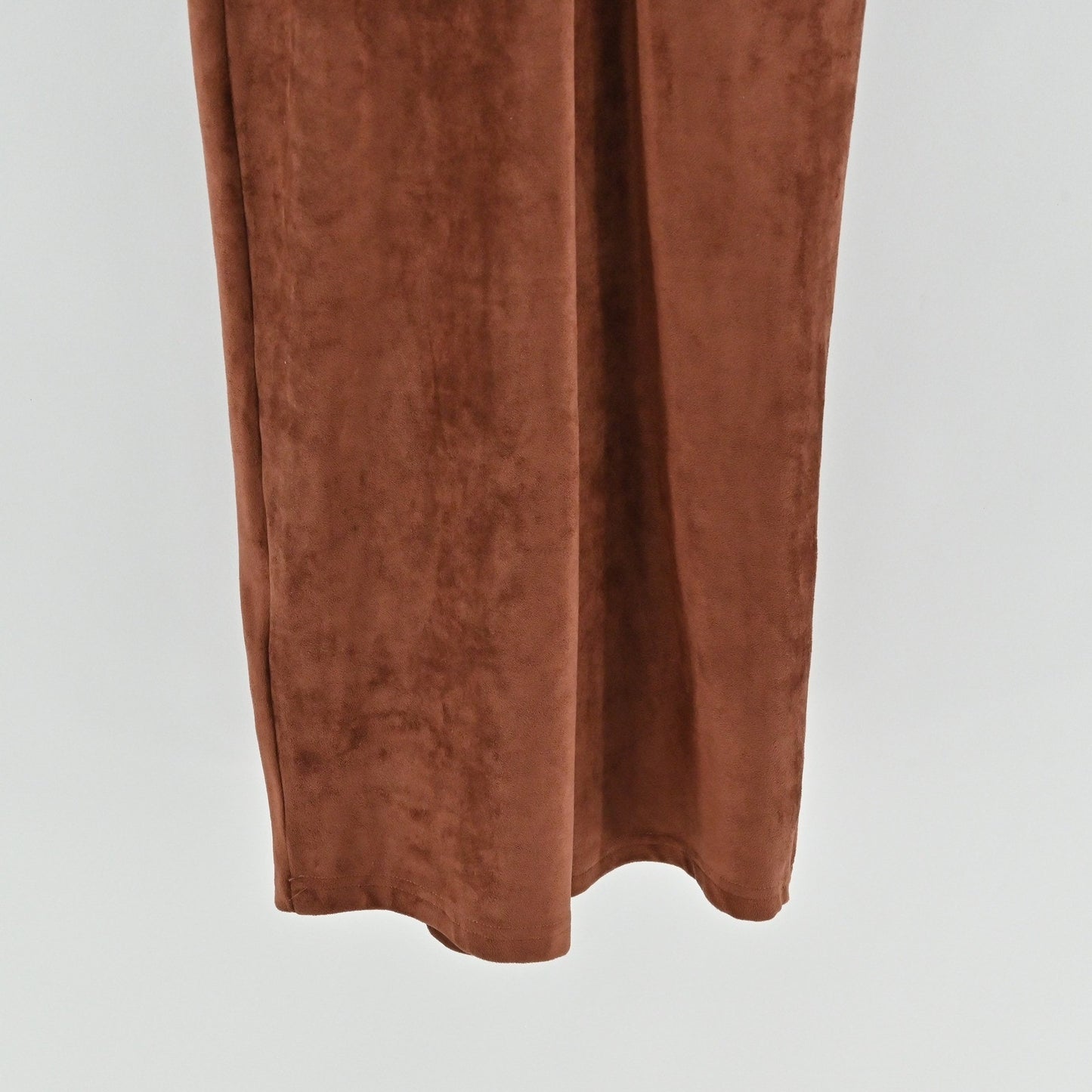 Anthropologie Womens Suede Jumpsuit Size XSP Brown Polished Sleeveless Belted