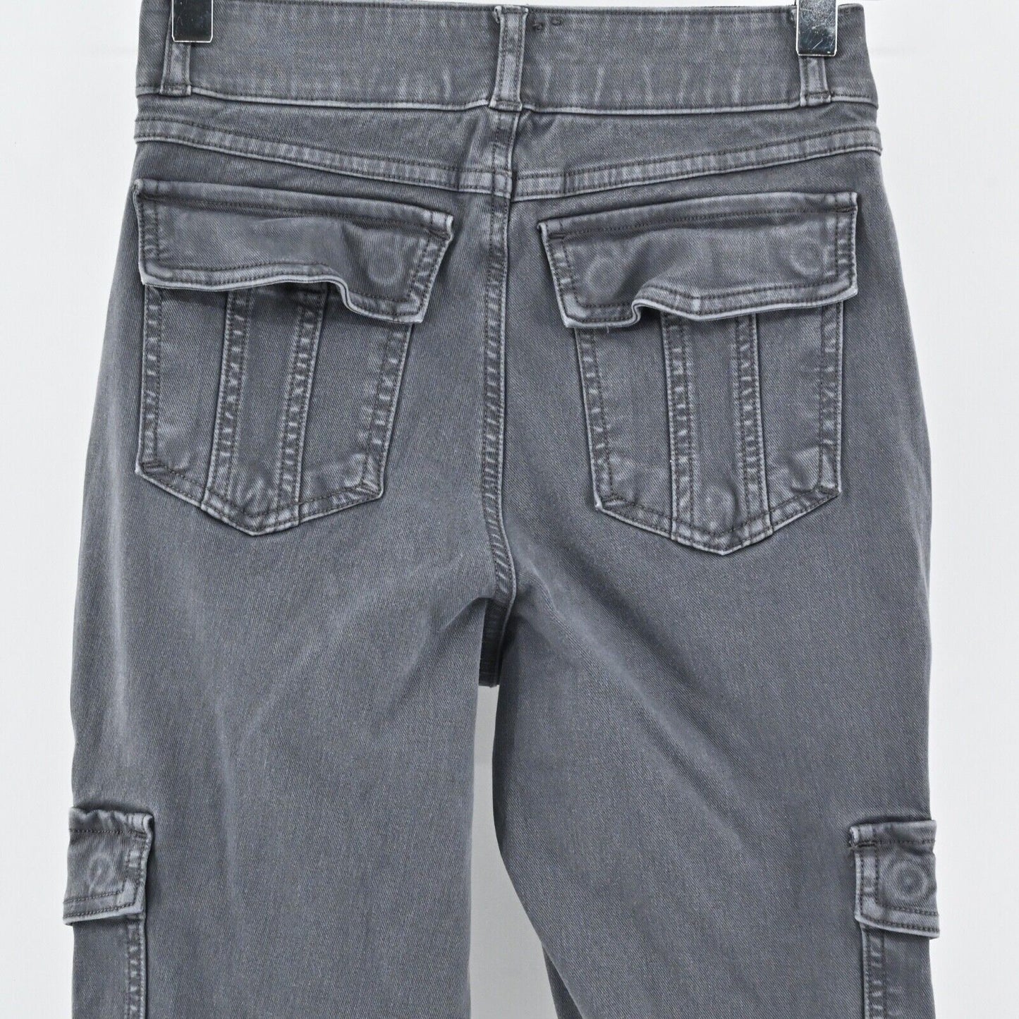 SPANX Jeans Womens Size S Gray Cotton Blend Shaping Stretch Pull On Skinny Cargo