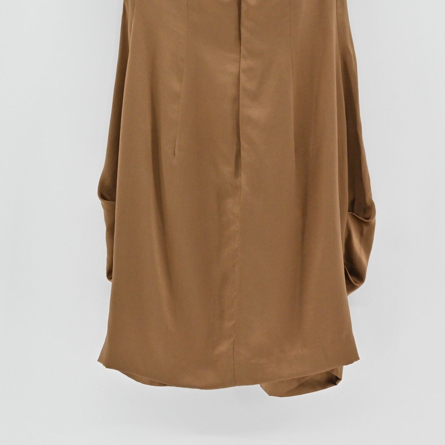 REISS Bronze Silk Dress Sz 6 Gold Strapless Bustier Twist Front Mini Party Retro