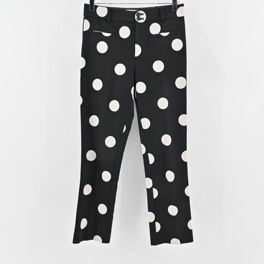 ANTHROPOLOGIE Pants Womens Size 2 Polka Dot Black Essential Skinny Kick Flare