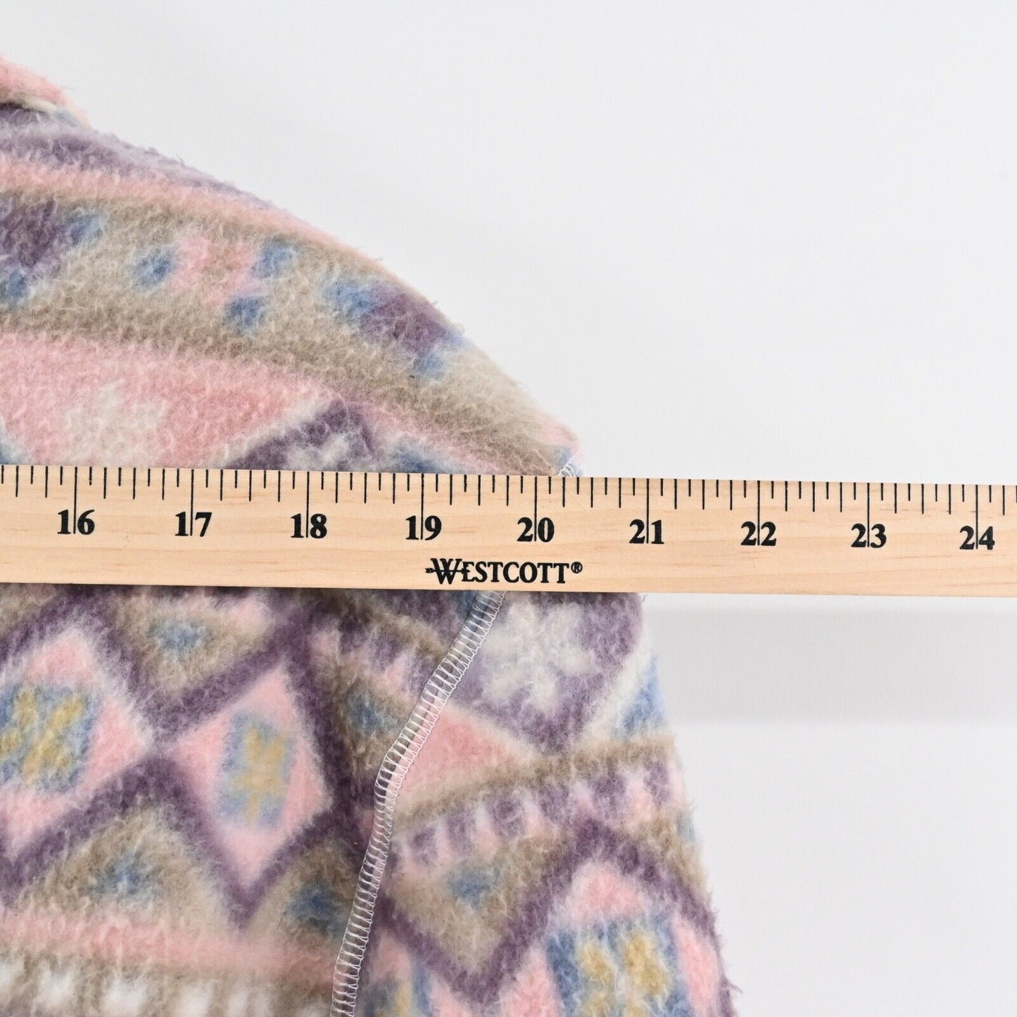 Vtg ALFRED DUNNER Jacket Womens Size L Pink Fair Isle Fleece Button Shacket 90s