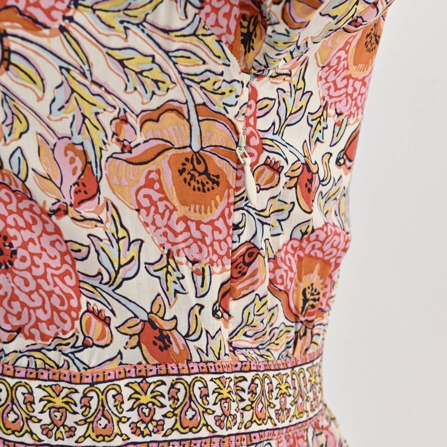 BASH Valia Dress Sz S Ocre Floral Bohemian Feminine Whimsical Romantic Ethereal