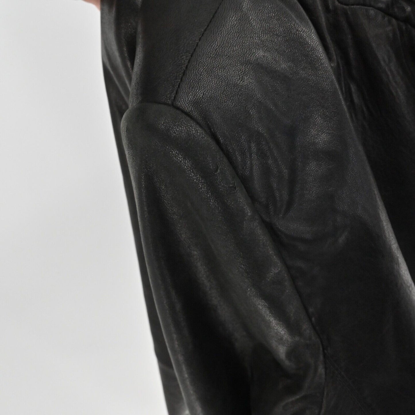 Vtg NICOLE MILLER Leather Jacket Womens Size XL Black Button Front Grunge Y2k