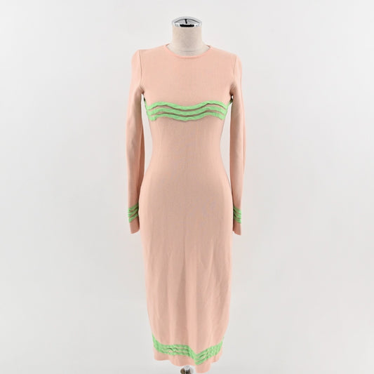 The Wolf Gang Womens Venaya Dress Size S Knit Midi Long Sleeve Open Back