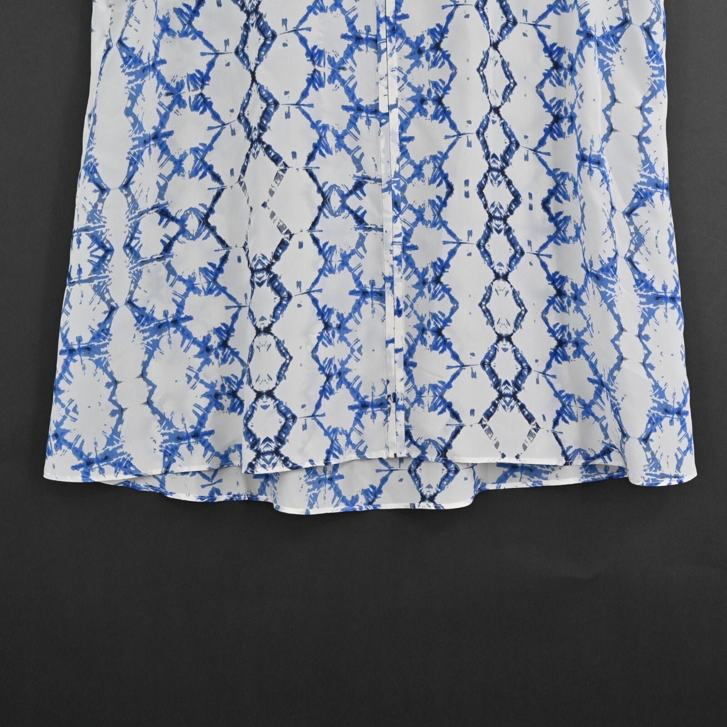 REBECCA TAYLOR Top Womens Sz 4 Exclusive Blue White Print Silk Sleeveless Blouse