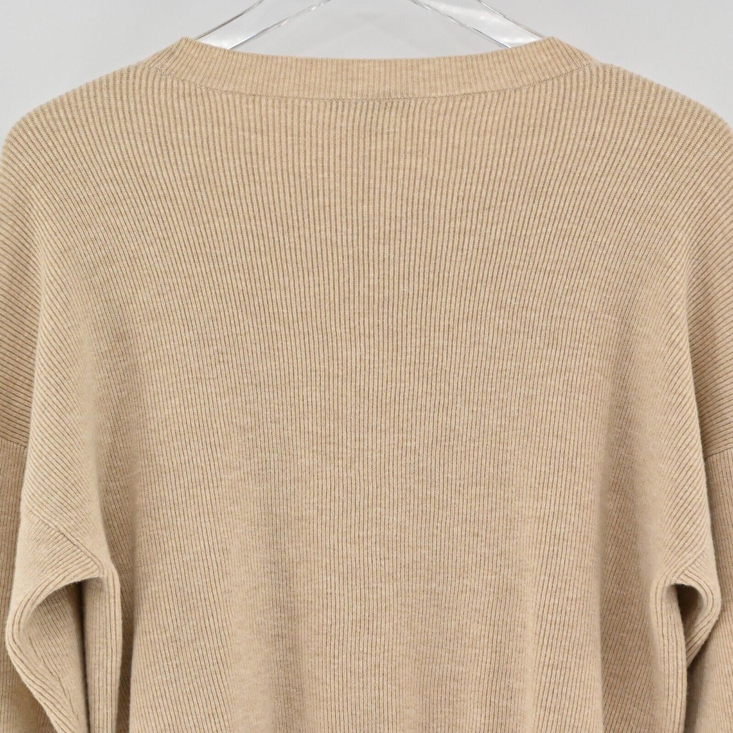 J CREW Sweater Womens Size S Long Sleeve Ribbed Knit Tan Round Neck Top Neutral