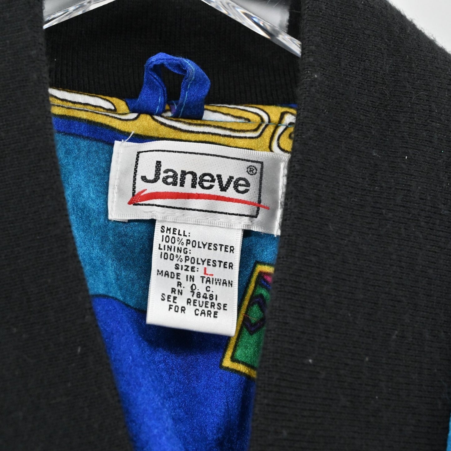 Vtg Bomber Jacket Womens Size L Dopamine Maximalist Sun Star Print Janeve Boho